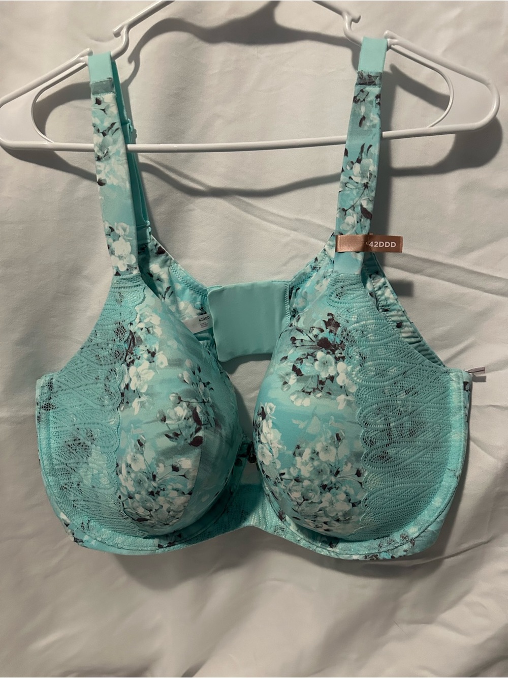 Floral Light Aqua Full Coverage Bra